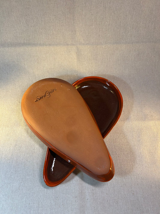 Turuncu Kahve Badem Servis Tabağı