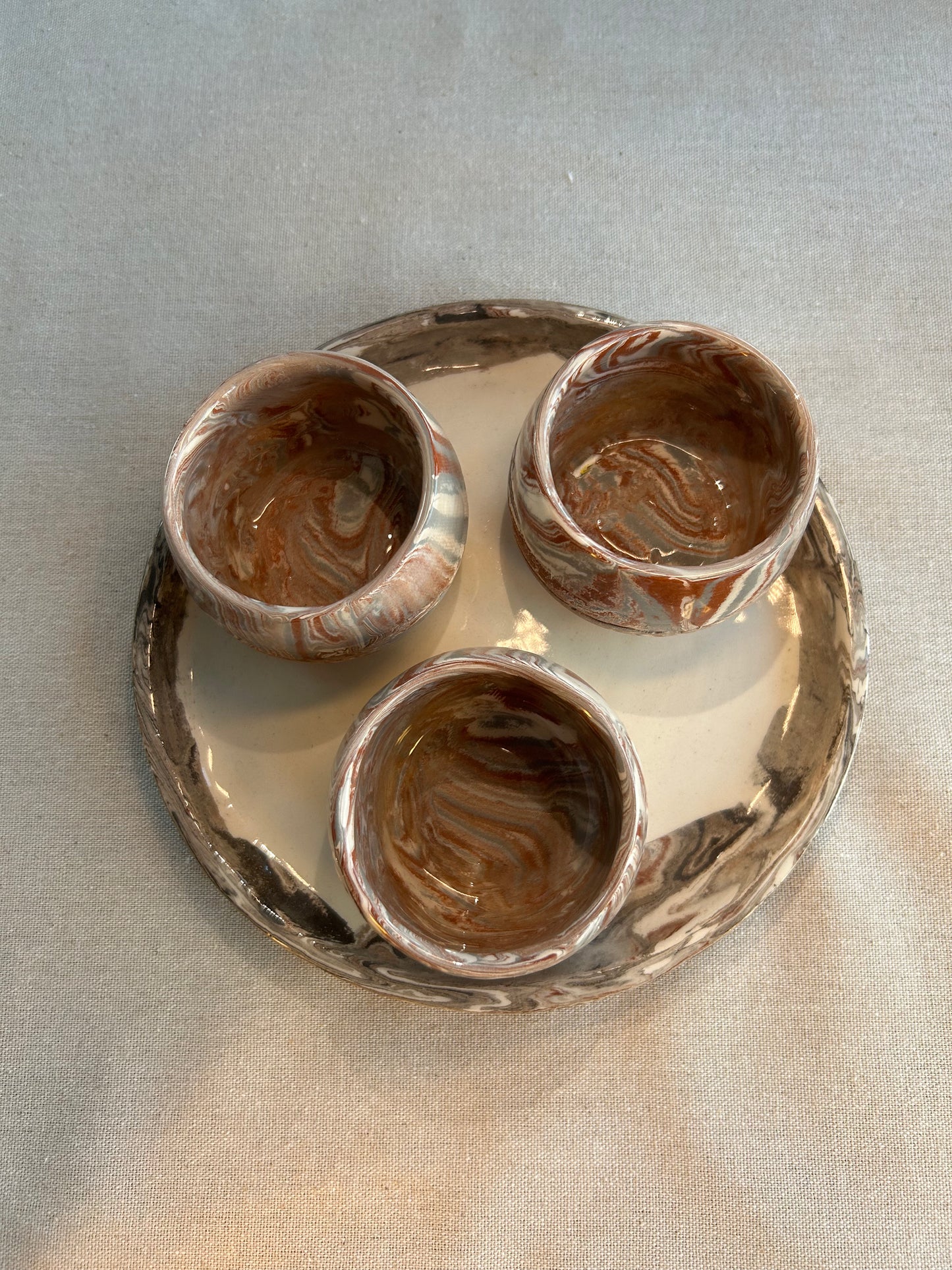 3'lü Fincan ve Sunum Tepsisi