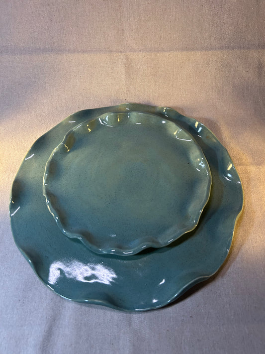 Su Yeşili Papatya Tabak Seti