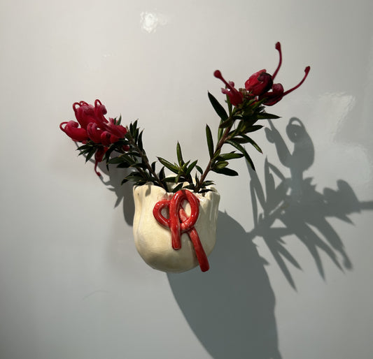 Kırmızı Beyaz Mini Çiçeklik Buzdolabı Magneti