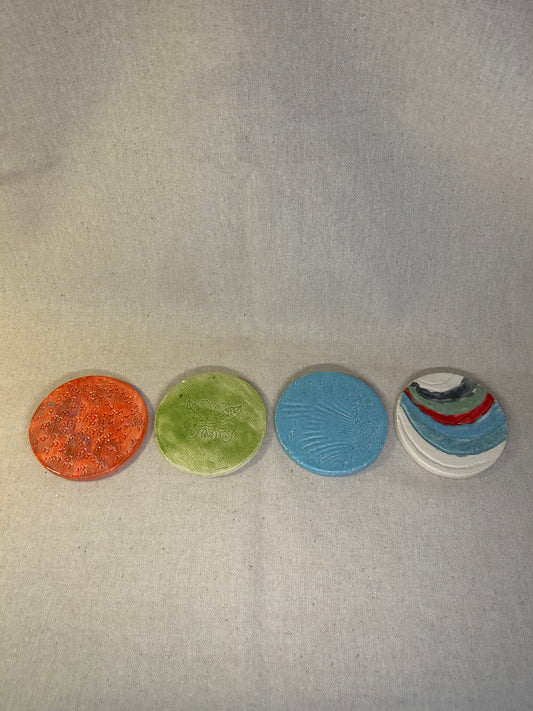 Renkli Bebek Bardak Altlıkları 4'lü Set