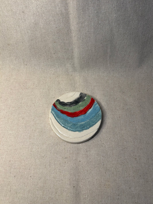 Renkli Dalgalı Bebek Bardak Altlığı