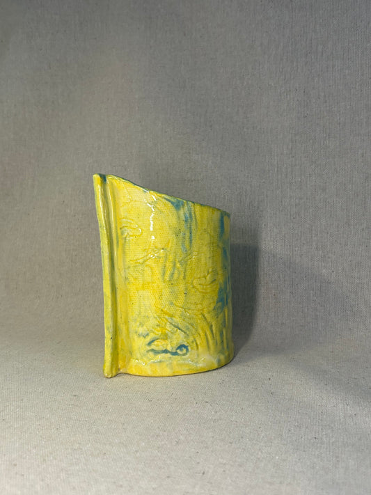 Mavili Korse Sarı Vazo